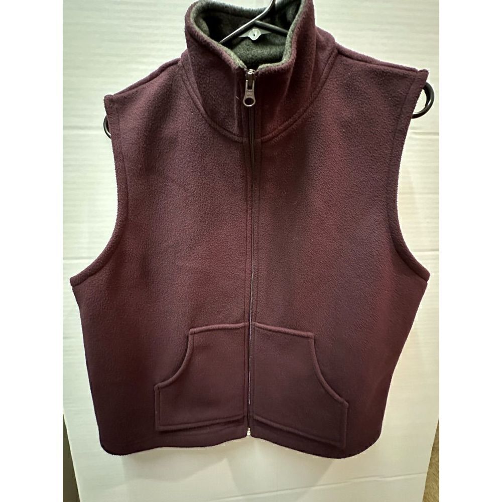 Charter Club Fleece Vest Burgundy Large - Picture 5 of 6